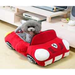 Luxury Car Pet Nest | Plush Travel Seat | 72x50cm | Black, Yellow & Red