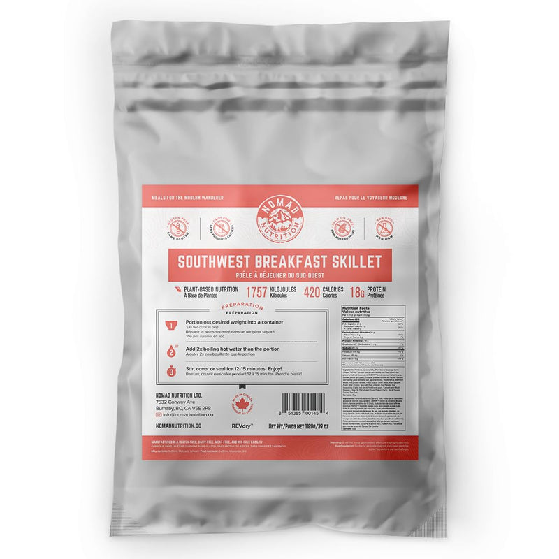 Nomad Nutrition – Southwest Breakfast Skillet | High Energy All Natural Ingredients | Plant-Based & Non-GMO | Just Add Boiling Hot Water| 1120g / 39oz (Pack of 1)