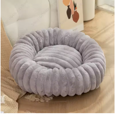 Plush Rabbit Fur Round Pet Bed