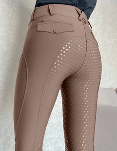 Silicone Full-Seat Equestrian Riding Tights for Outdoors