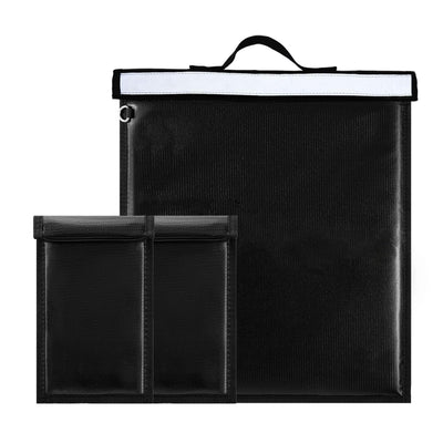 3Pcs Faraday Bags - Extra Large Faraday Cage with Handle + 2 Faraday Bags for Phones Anti-theft Faraday Key Fob Protector Waterproof & Fireproof Faraday Pouch RFID Signal Blocker Faraday Bag 2200℉