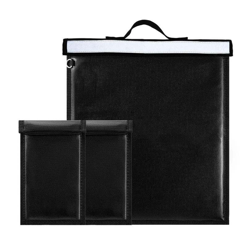 3Pcs Faraday Bags - Extra Large Faraday Cage with Handle + 2 Faraday Bags for Phones Anti-theft Faraday Key Fob Protector Waterproof & Fireproof Faraday Pouch RFID Signal Blocker Faraday Bag 2200℉