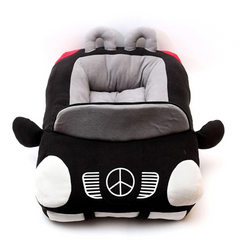 Luxury Car Pet Nest | Plush Travel Seat | 72x50cm | Black, Yellow & Red