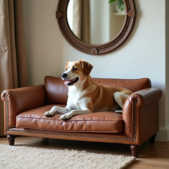 Moots Premium Leatherette Pets Sofa Espresso Medium/Large